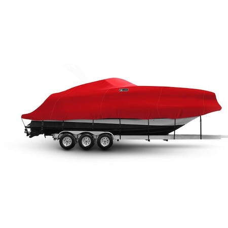 Eevelle Boat Cover CABIN CRUISER Inboard Fits 31ft 6in L up to 120in W Red WSHPCBN31120-RED